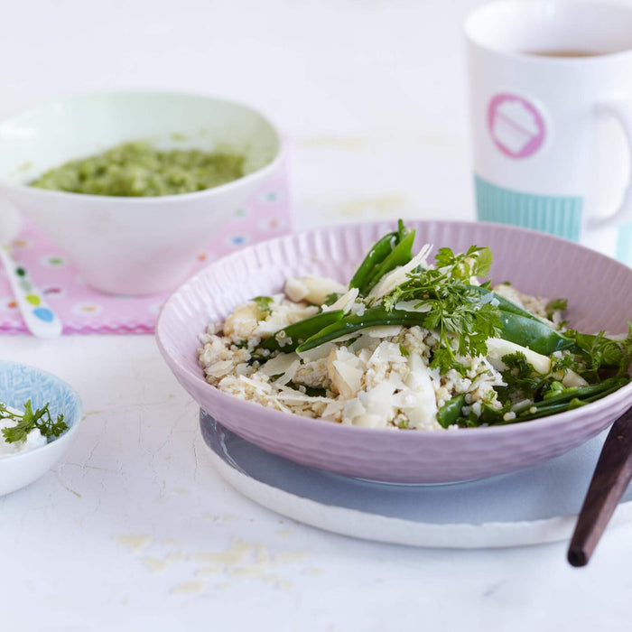 Grüner Quinoabrei und Quinoarisotto