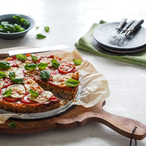 Vegetarische Grünkernhack-Pizza