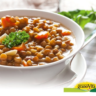 Linseneintopf mit veganen Würstchen