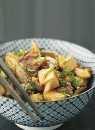 Tofu mit Austernpilzen und Chicorée