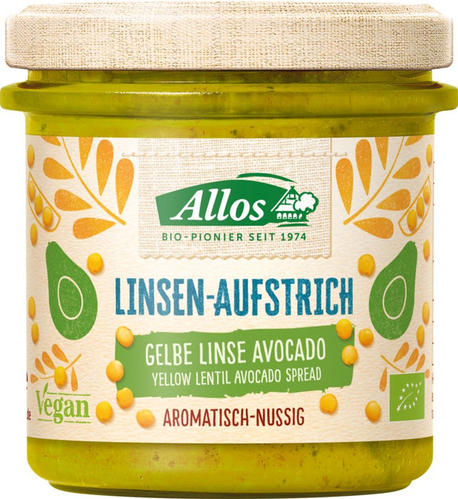 Allos - Linsen-Aufstrich Gelbe Linse Avocado bio 140g