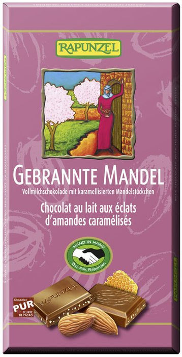 Rapunzel - Vollmilch Schokolade Gebrannte Mandel HIH, 100g