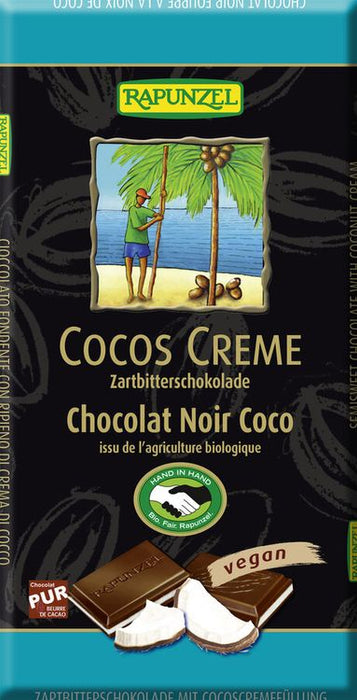 Rapunzel - Zartbitter Schokolade Cocos-Creme gefüllt HIH, 100g