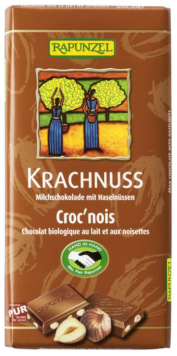 Rapunzel - Krachnuss Vollmilch Schokolade Haselnuss bio, 100g