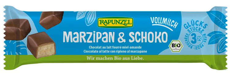 Rapunzel - Glücksstücke Marzipan & Schoko Vollmilch, 50g