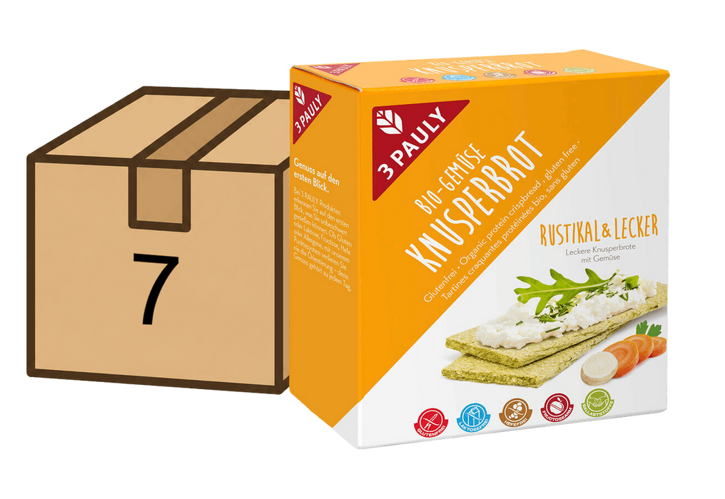 Bio-Gemüse Knusperbrot, glutenfrei, Bundle mit 7 Stück, 100g