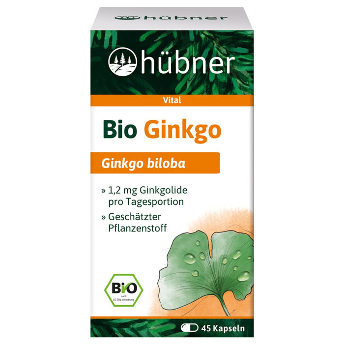 Hübner - Gingko biloba bio, 45 Kaps