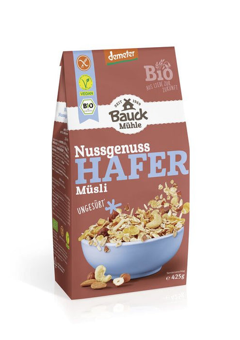 Bauck - Hafer Müsli Nussgenuss Demeter glutenfrei vegan bio, 425g