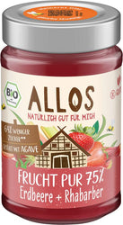 Allos - Frucht Pur 75% Erdbeere + Rhabarber, 200g