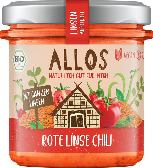 Allos - Linsen-Aufstrich Rote Linse Chili, bio 140g
