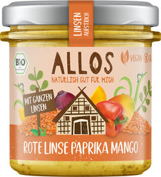 Allos - Linsen-Aufstrich Rote Linse Paprika Mango, bio, 140g