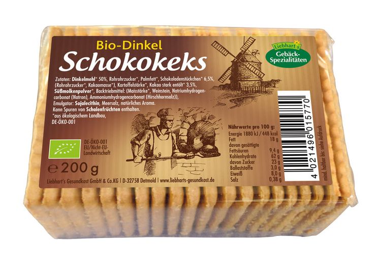 Liebhart´s Gesundkost - Bio-Dinkel-Schoko-Keks, 200g