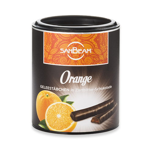 SanBeam - Geleestäbchen Orange in Zartbitter-Schokolade, 175g