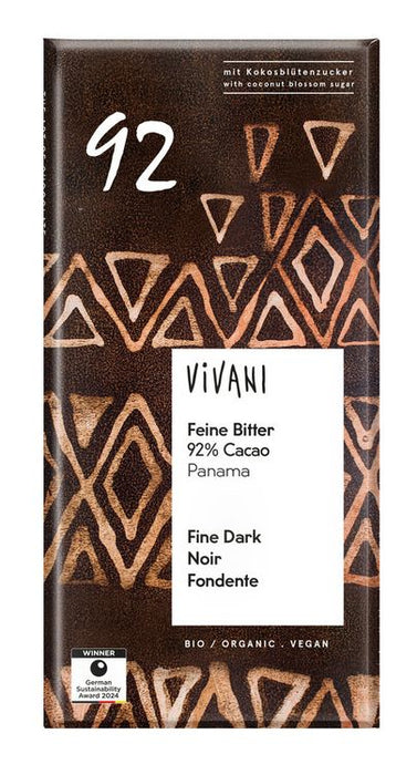 Vivani - Feine Bitter 92 % Cacao, 80g