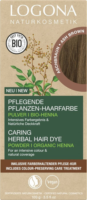 Logona Pflanzen-Haarfarbe Pulver Aschbraun 100g