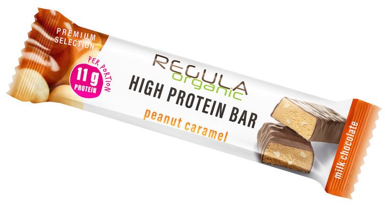 Regula Organic  - Protein Bar peanut caramel in VM Schokol., Bio, 40g