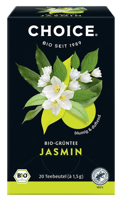 Choice, Jasmin Grüntee bio, 20 Teebeutel