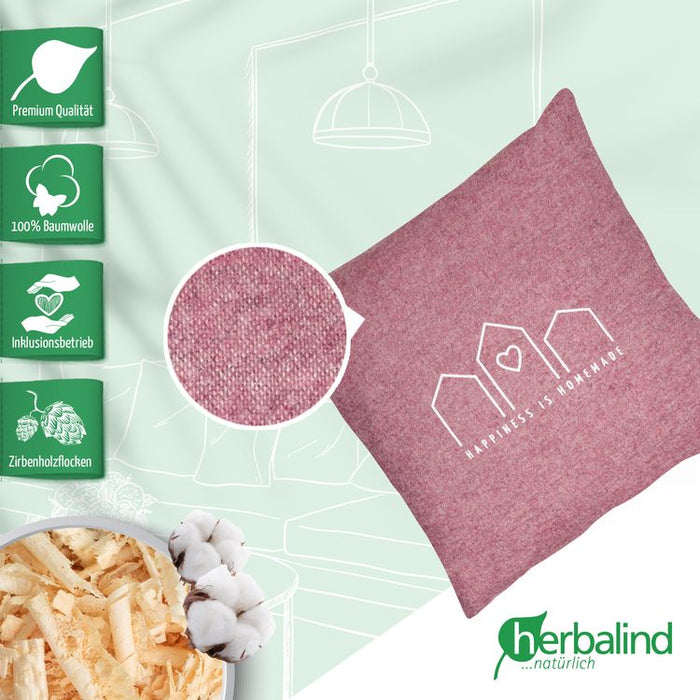 Herbalind - Flanell Zirbenkissen 30x30cm, brombeere