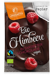 Landgarten - Bio Himbeeren in Zartbitter-Schokolade, 50g