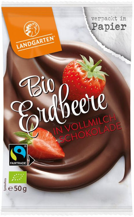 Landgarten - Bio FT Erdbeere in Vollmilch-Schokolade, 50g