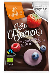 Landgarten - Bio Beeren in dreierlei Schokoladen, 50g