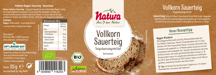 Natura - Vollkorn-Sauerteig bio, 125g