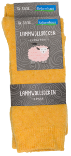 Reformhaus - Lammwollsocke, Gr. 35/38 gelb