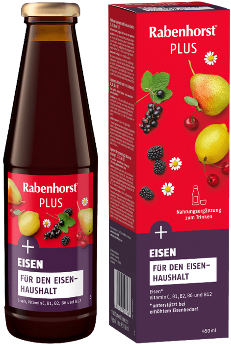 Rabenhorst Eisen plus Flasche und Packung 450ml