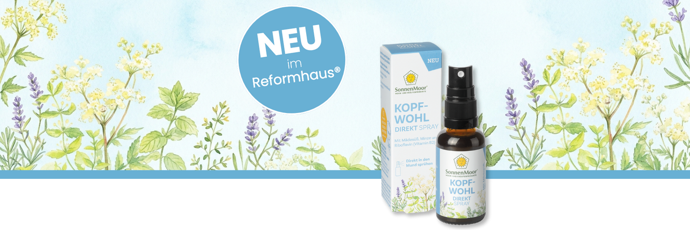 Neu im Reformhaus: Kopfwohl Direkt Spray von SonnenMoor