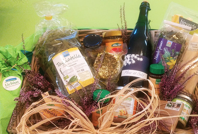 Geschenkekorb mit Reformhausprodukten